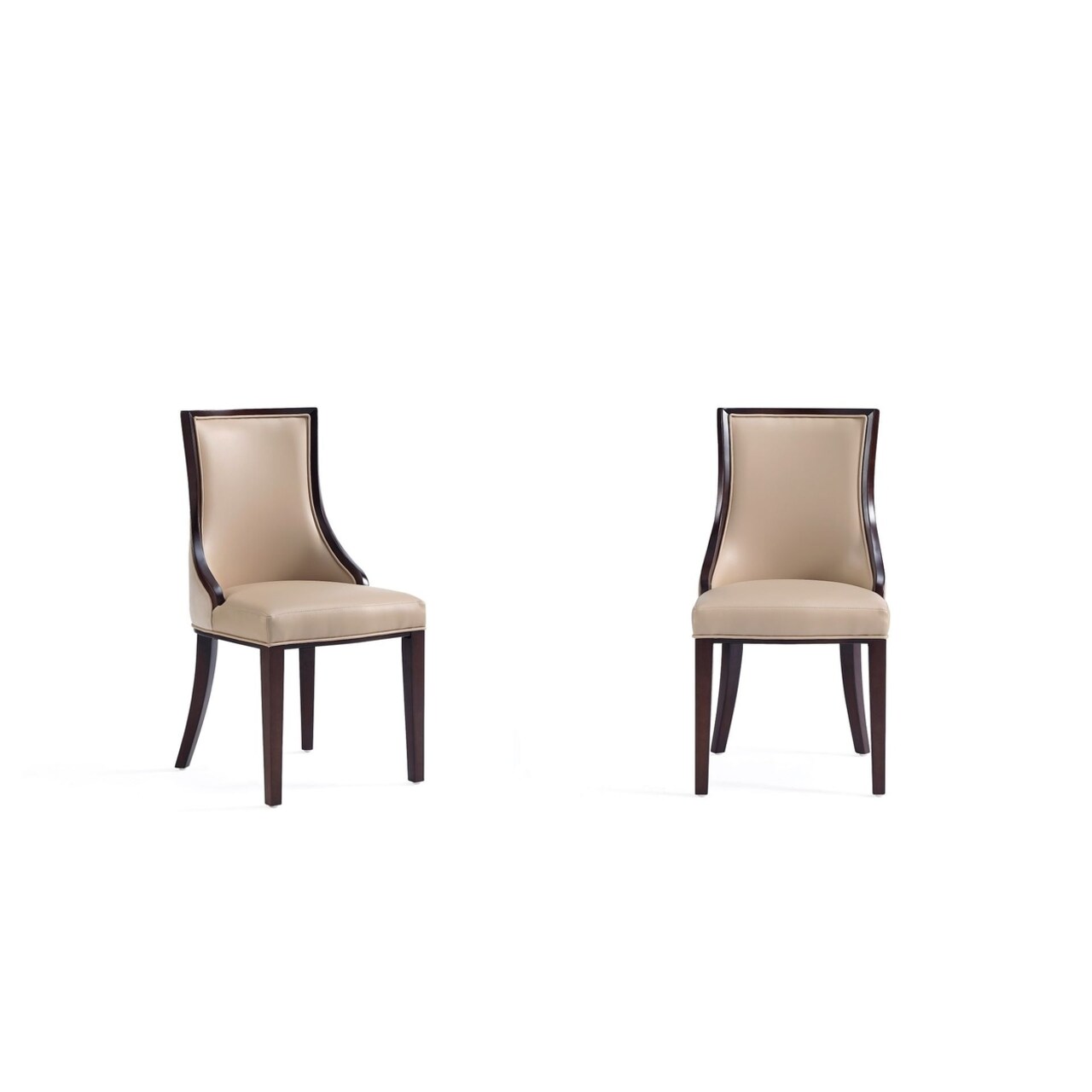 Manhattan Comfort Grand Faux Leather Dining Chair with Beech Wood Frame (Set of 2)